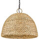 Rue 5 Light 21 inch Matte Black Pendant Ceiling Light in Woven Sweet Grass